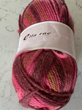 Ella Rae Classic SandArt Wool Multicolor Yarn - Pink & Brown